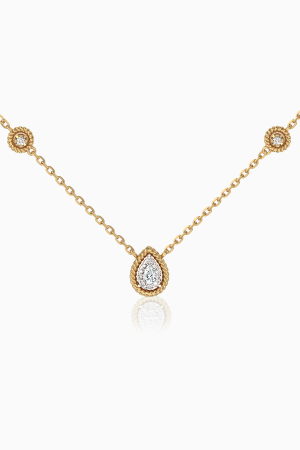 Maya Rope Pear Illusion Full Diamond Necklace