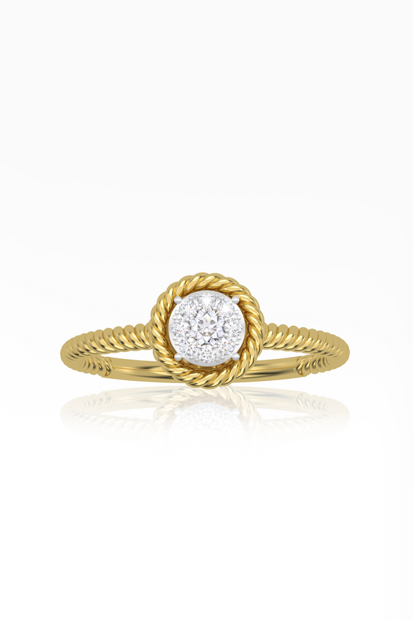 Maya Rope Round Illusion Full Diamond Band Ring