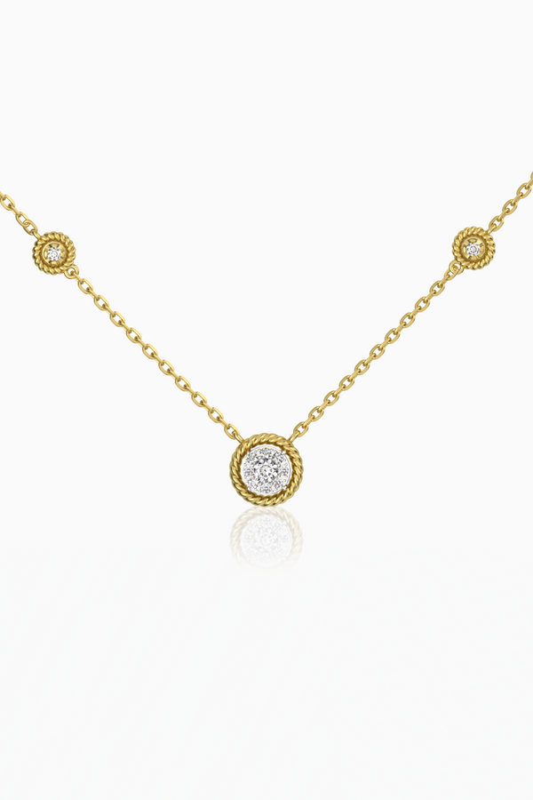 Maya Round Illusion Full Diamond Necklace