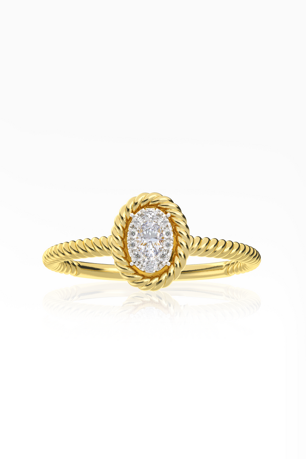 Maya Rope Oval Illusion Full Diamond Ring