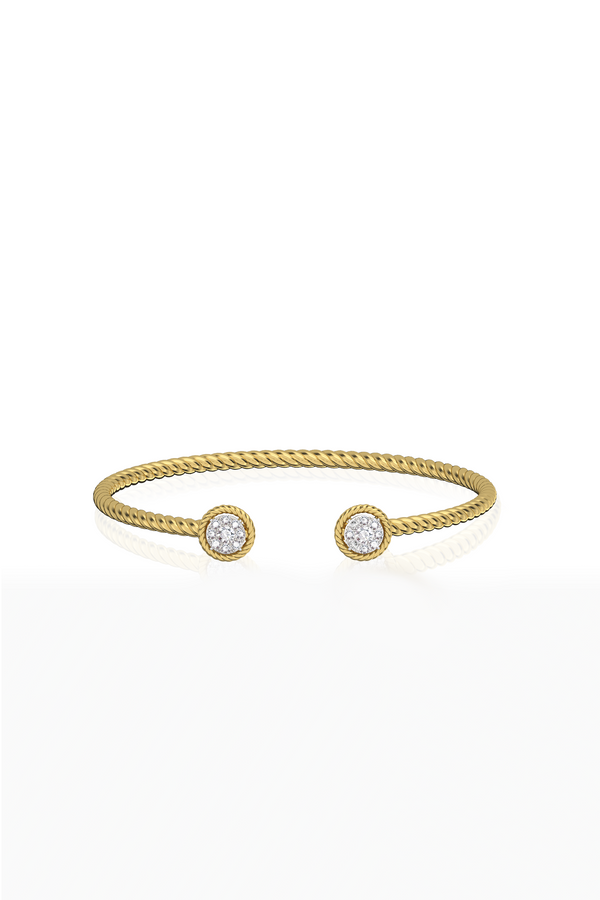 Maya Rope Round Illusion Full Diamond Slip-on Bangle