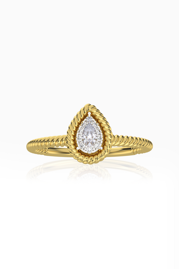 Maya Rope Pear Illusion Full Diamond Ring